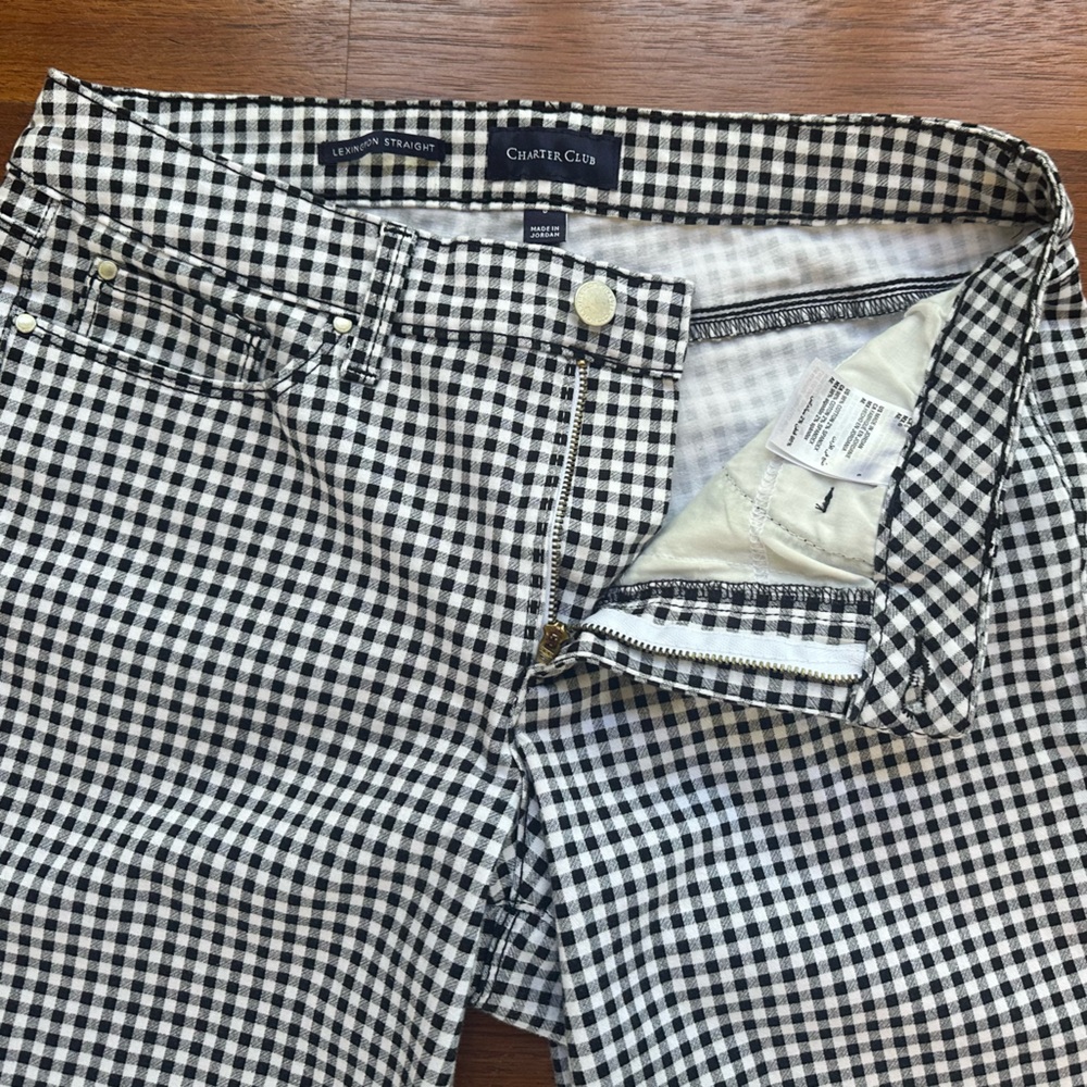 Charter Club Black and White Checkered Pants